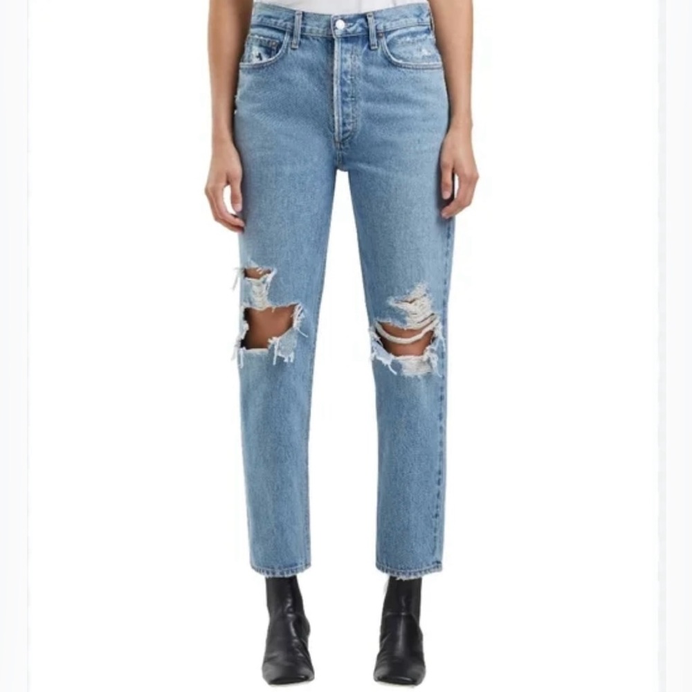 Agolde Jeans Women’s High Rise Relaxed Tapered Distressed Streetwear Size 28